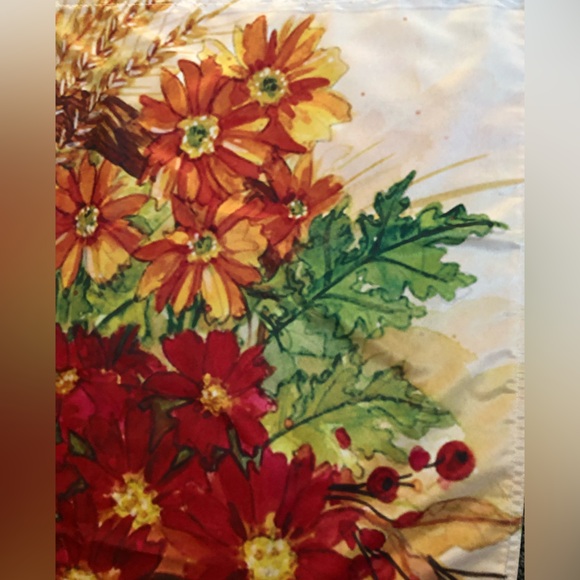 🍁Welcome Fall Mums in Basket Artist Print Full Size Flag - Picture 5 of 6